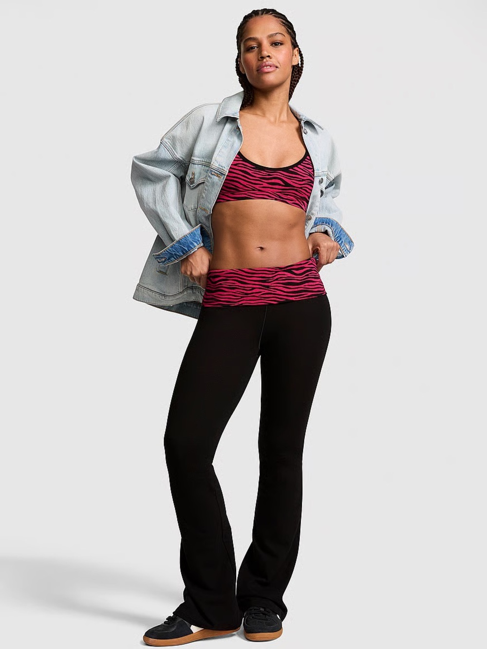 PINK Victoria’s Secret zebra foldover leggings